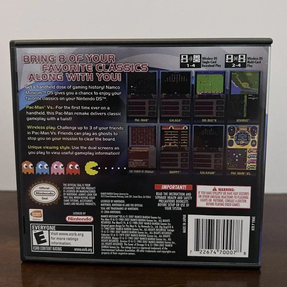 Namco Museum DS (Nintendo DS, 2007) Video Game, Case, NO Manual Classic Arcade